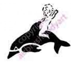 0297 boy on dolphin reusable stencil